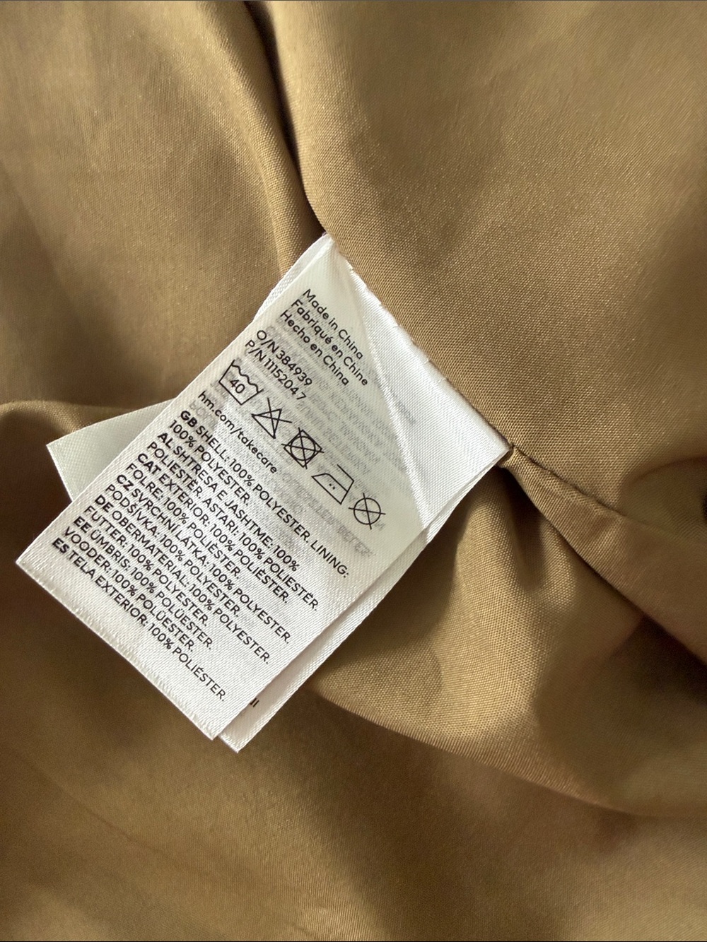 H&M Olive Tan Double-Breasted Trench Coat with Beltr XS OVERSIZED - Picture 11 of 11